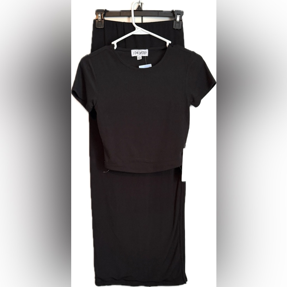 J for Justify Black Maxi Skirt Set